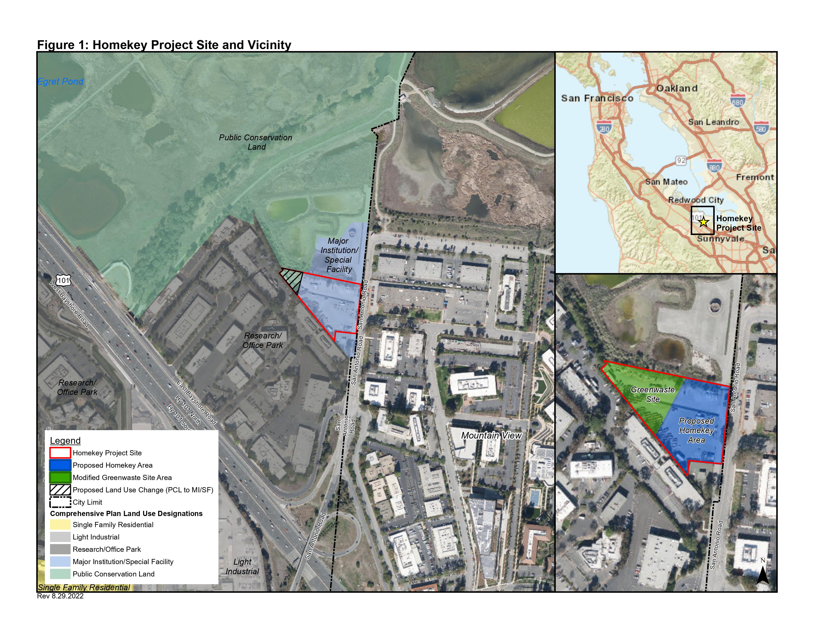 A map of the Homekey Project Site and Vicinity