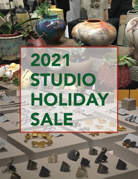 displays of jewelry and ceramics at the 2019 Holiday Sale
