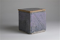 Hand-built ceramic box with flat lid
