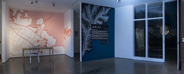 Installation photo of Drift and the Belonging map