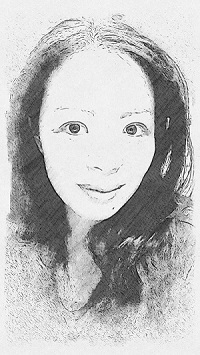 Karen Kwan black and white self portrait