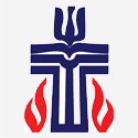 presbyterian symbol, large cross with flames on each side