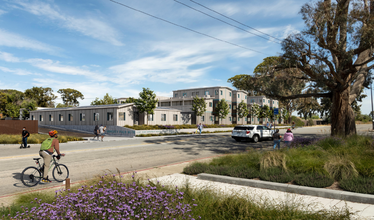 Rendering of proposed Homekey Palo Alto design
