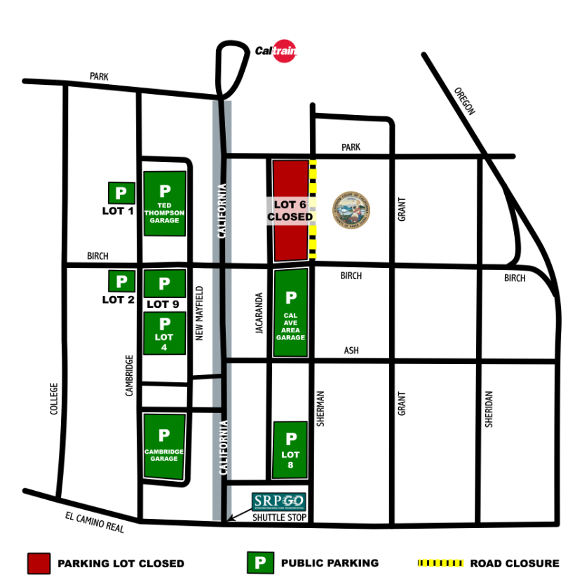 California Avenue Area Parking Map
