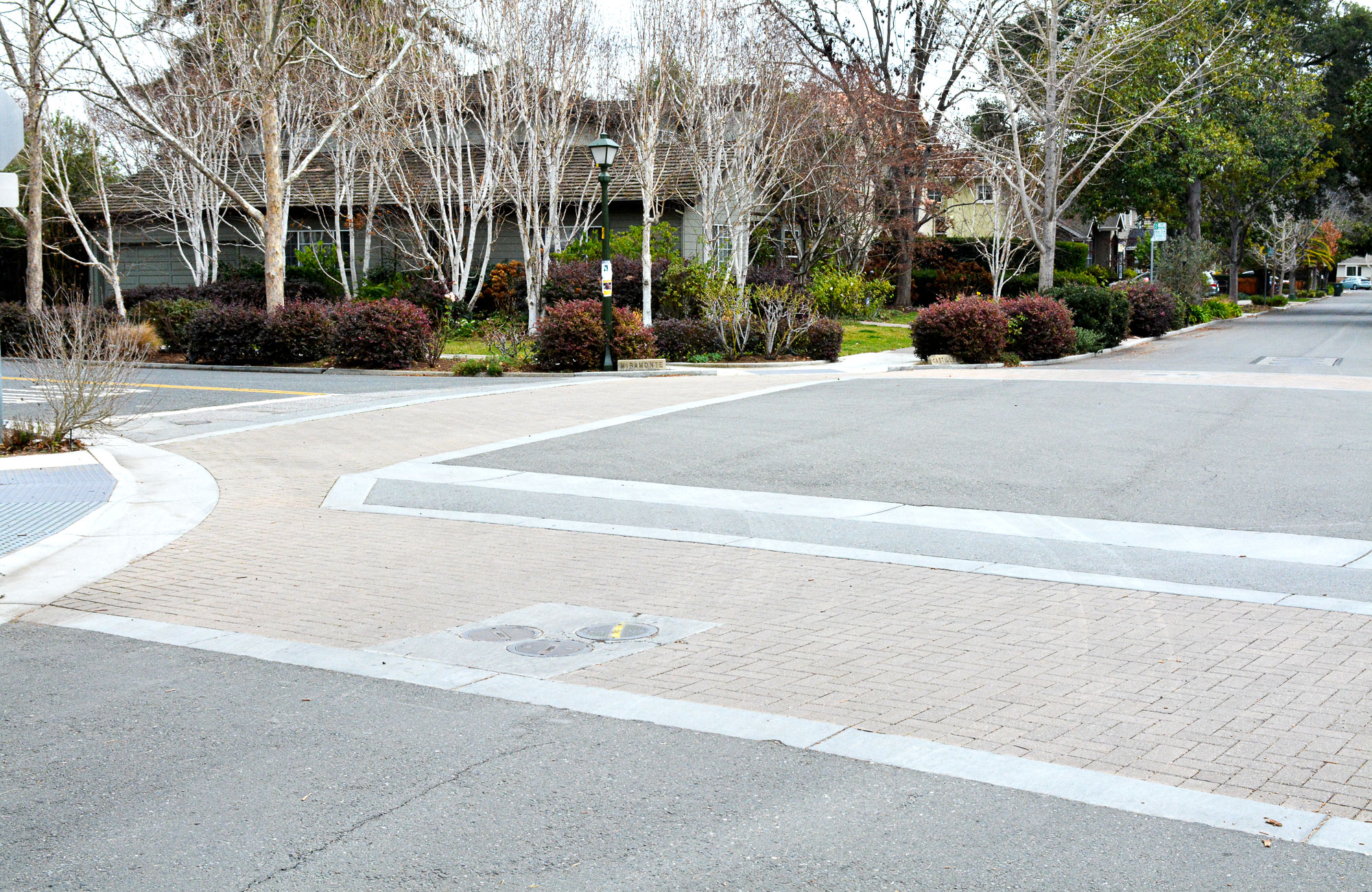 Pervious pavement on crosswalk
