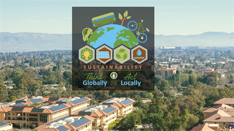 Sustainability Logo with Palo Alto Backdrop
