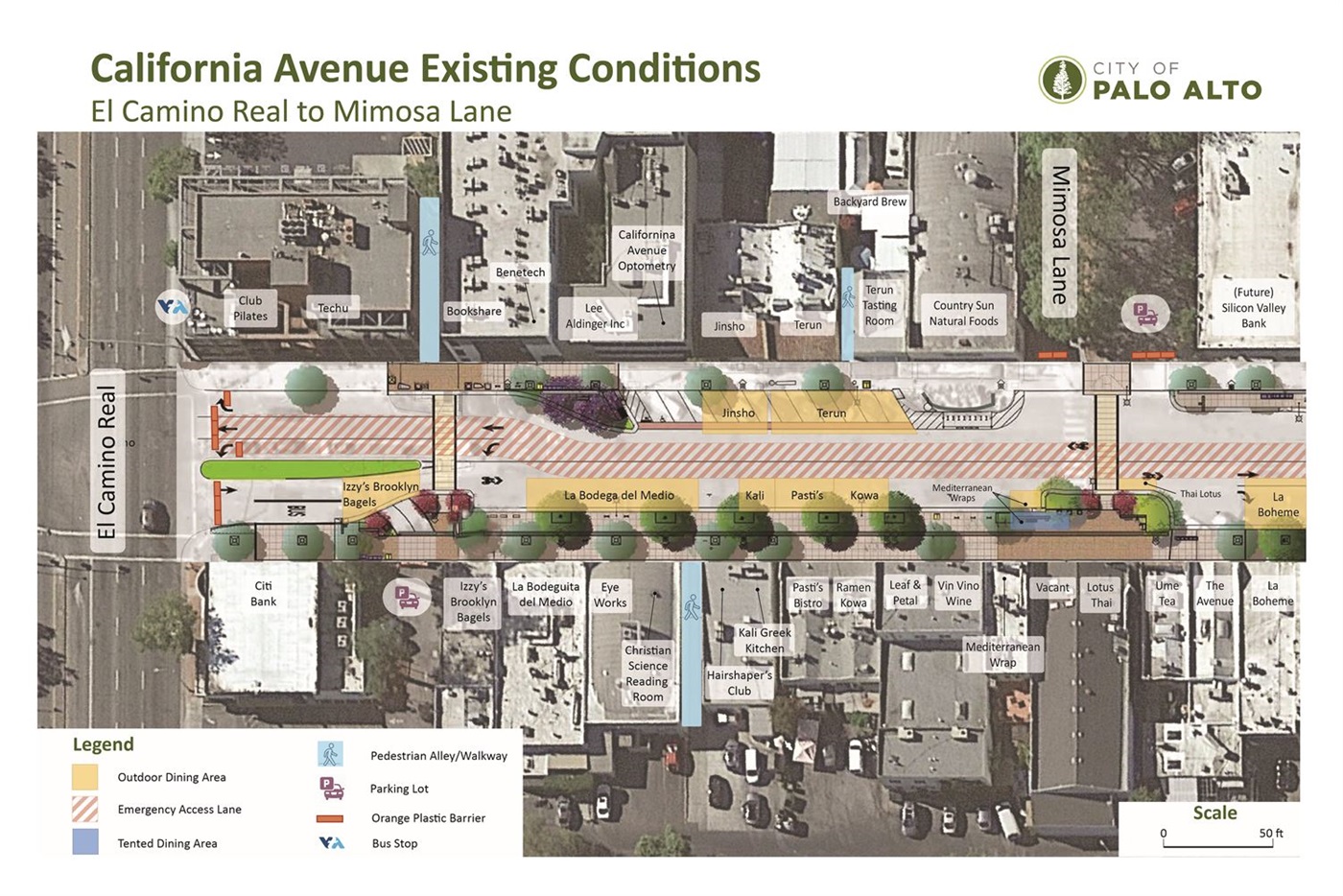 Cal Ave Existing Conditions Map