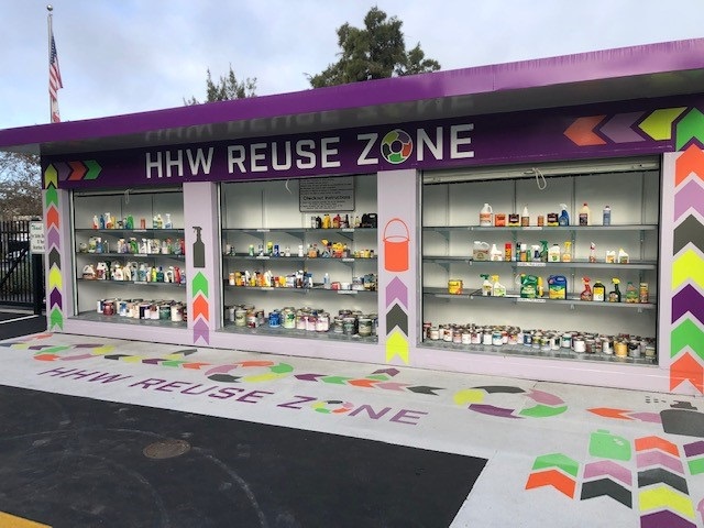 Shed with reusable items at the HHW Reuse Zone