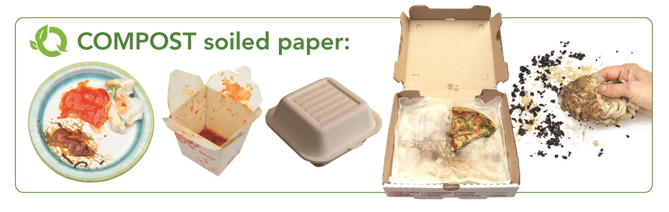 Examples of greasy, grimy, and gooey soiled paper